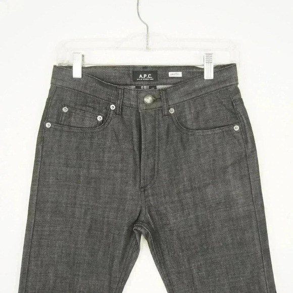 NWT A.P.C New Standard Raw Salvage Denim Dark Grey Jeans in Noir Brut size 26 - Picture 2 of 5
